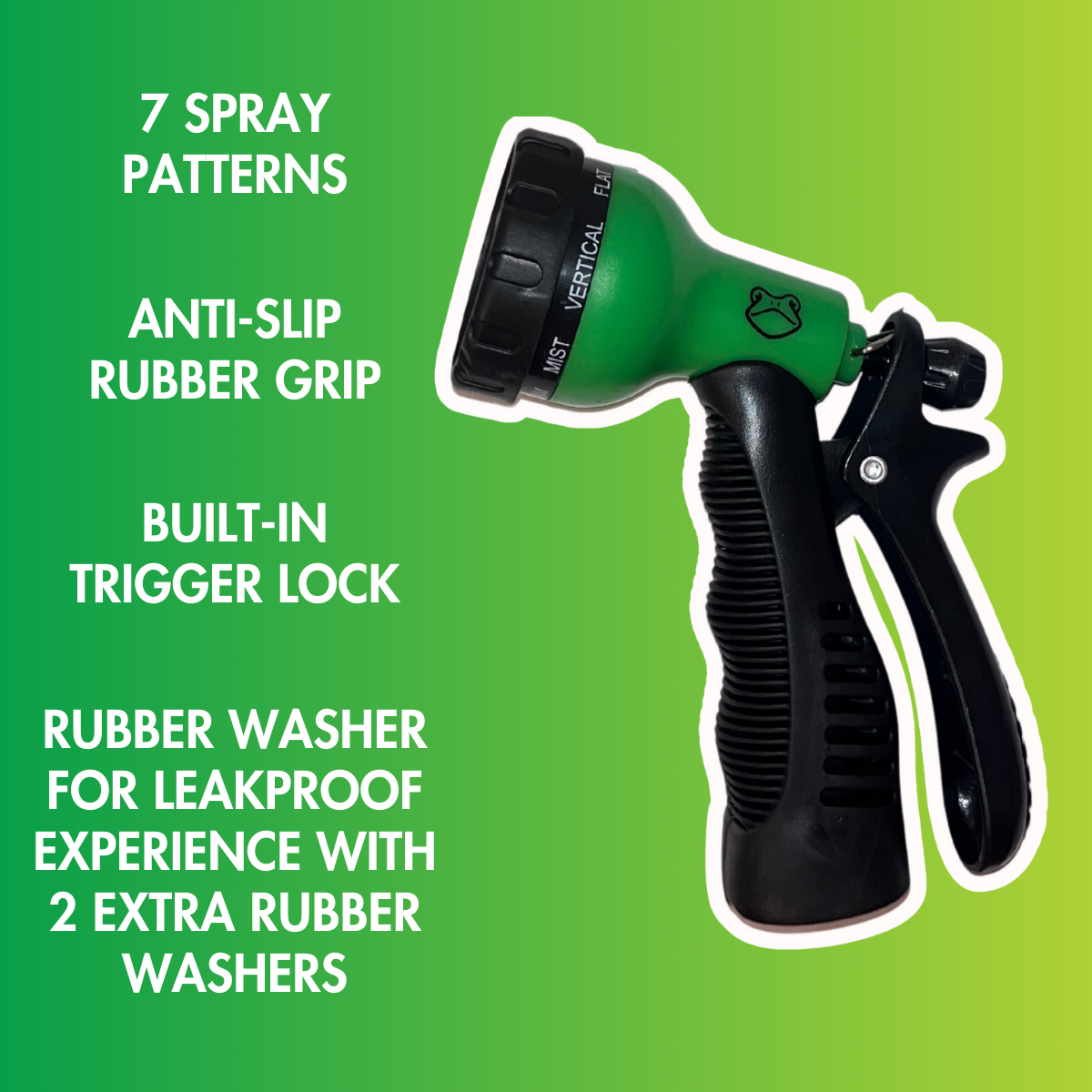 7-Pattern Garden Hose Spray Nozzle - Anti-Slip Grip & Leakproof Design