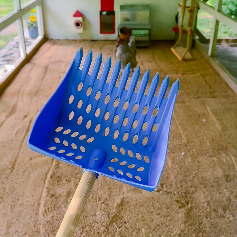 Chicken Poop Scooper & Rake 2-in-1 - Coop Cleaning Tool For Small Farms