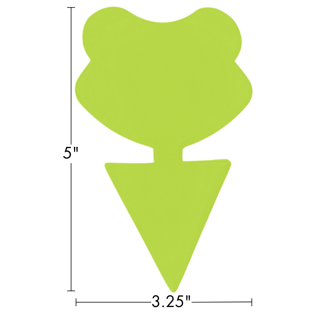 A green gnat trap with measurements reading 5" h x 3.25"w.
